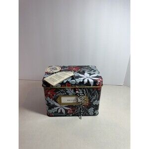 Evergreen Floral Recipe Tin & 10 oz Ceramic Mug Gift Set – 20 Recipe Cards”